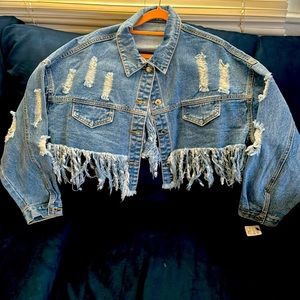 Denim Fringe Jacket